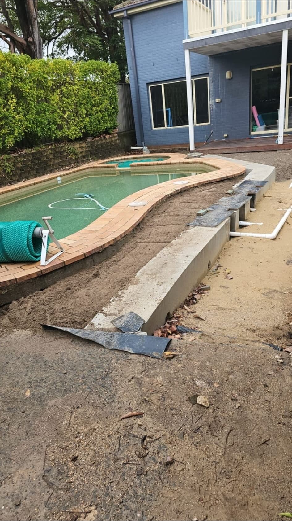 Side access prepared for new pavers and garden bed work