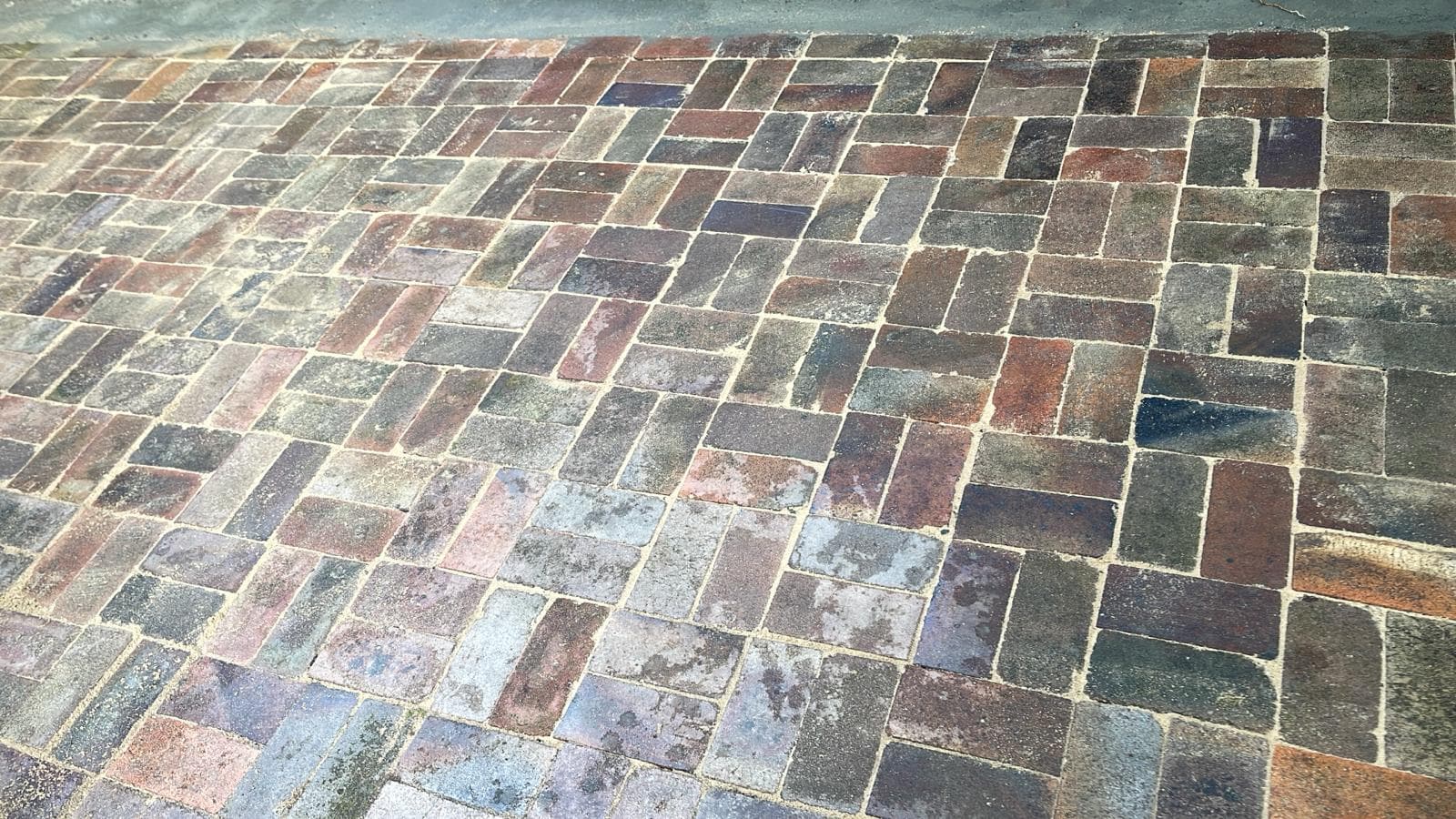 Pavers relaid over the rebuilt compacted base