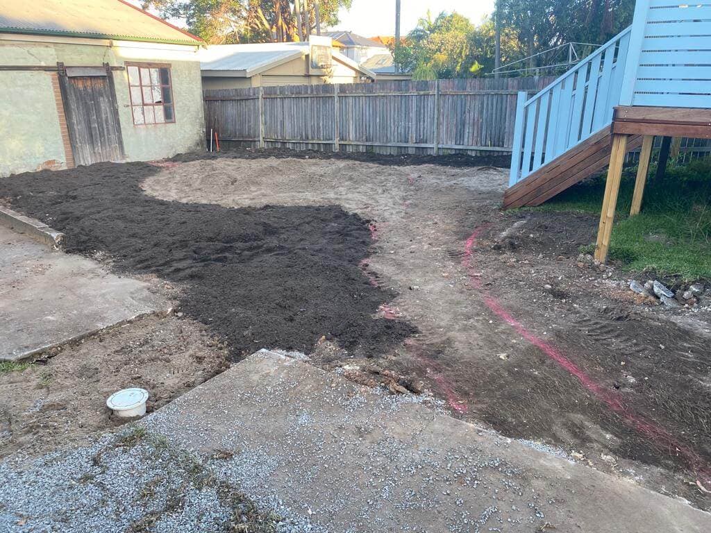 Forestville front and back yard before the landscaping work