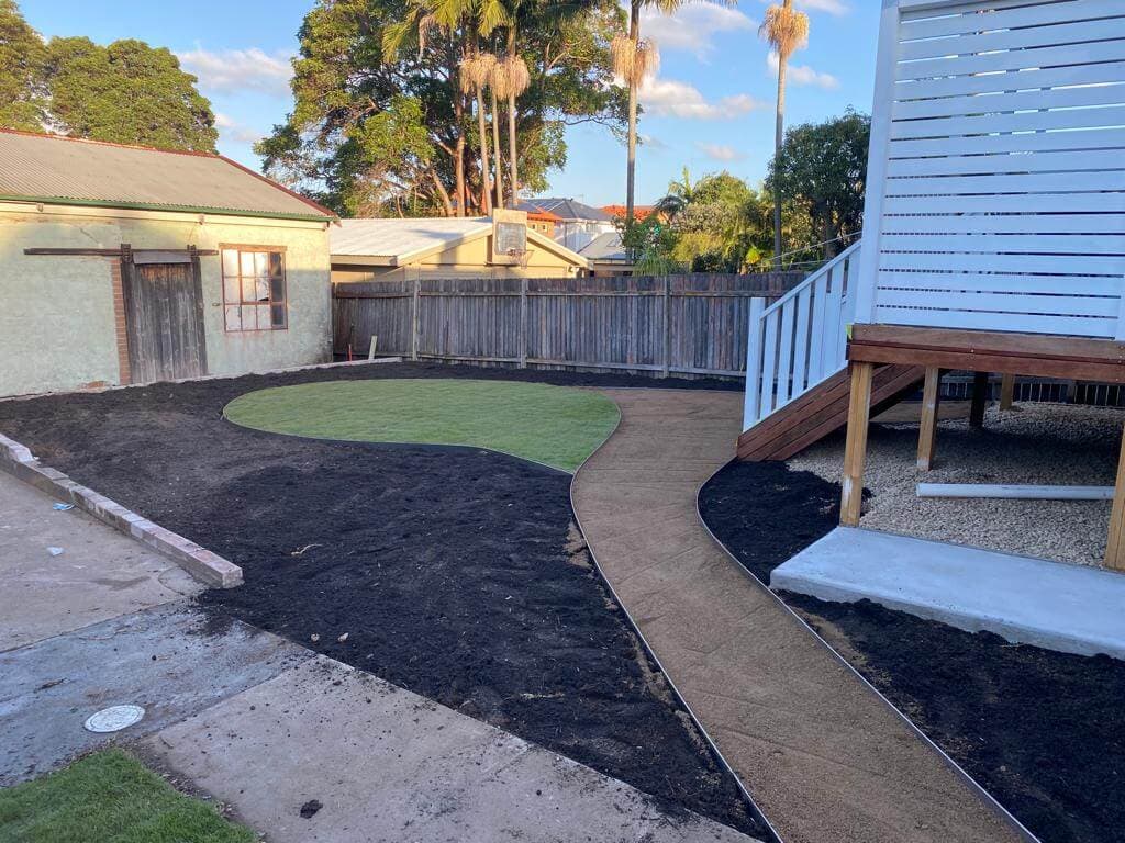 New turf and garden bed work underway