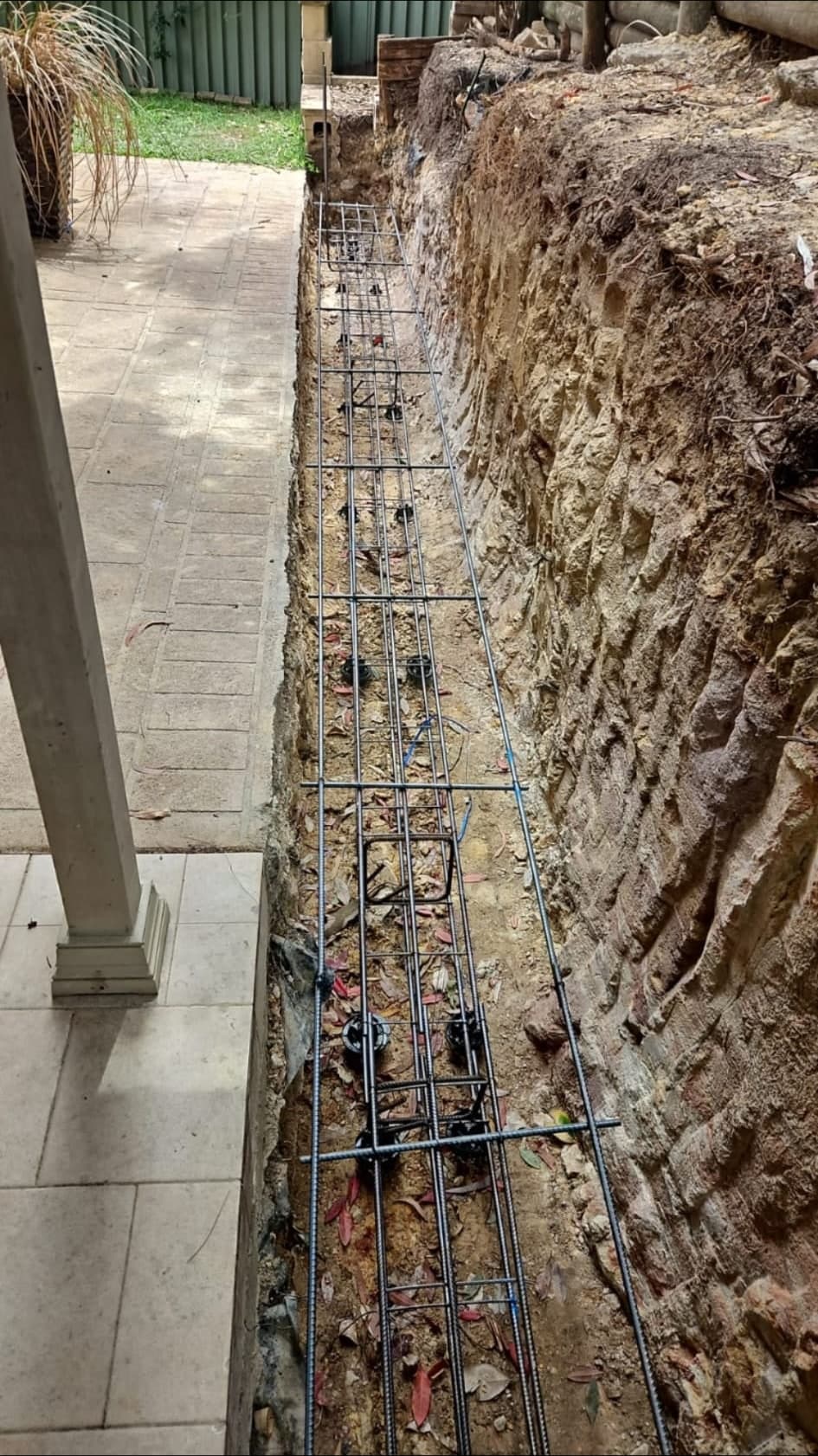 Failed retaining wall sections removed