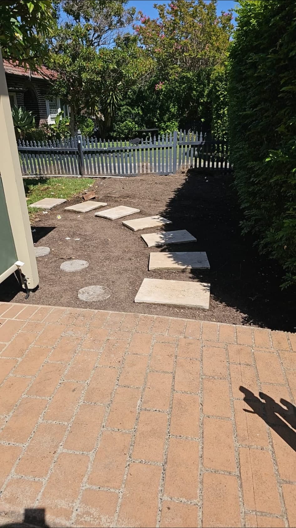 Stepping-stone path set through the front yard