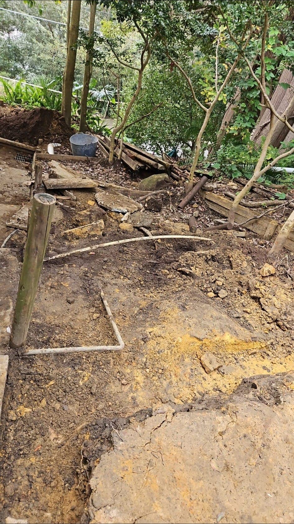 Mosman retaining area before wall and drainage upgrade
