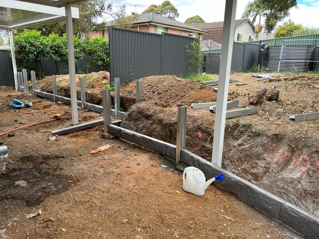 Sleeper wall alignment set along the higher section