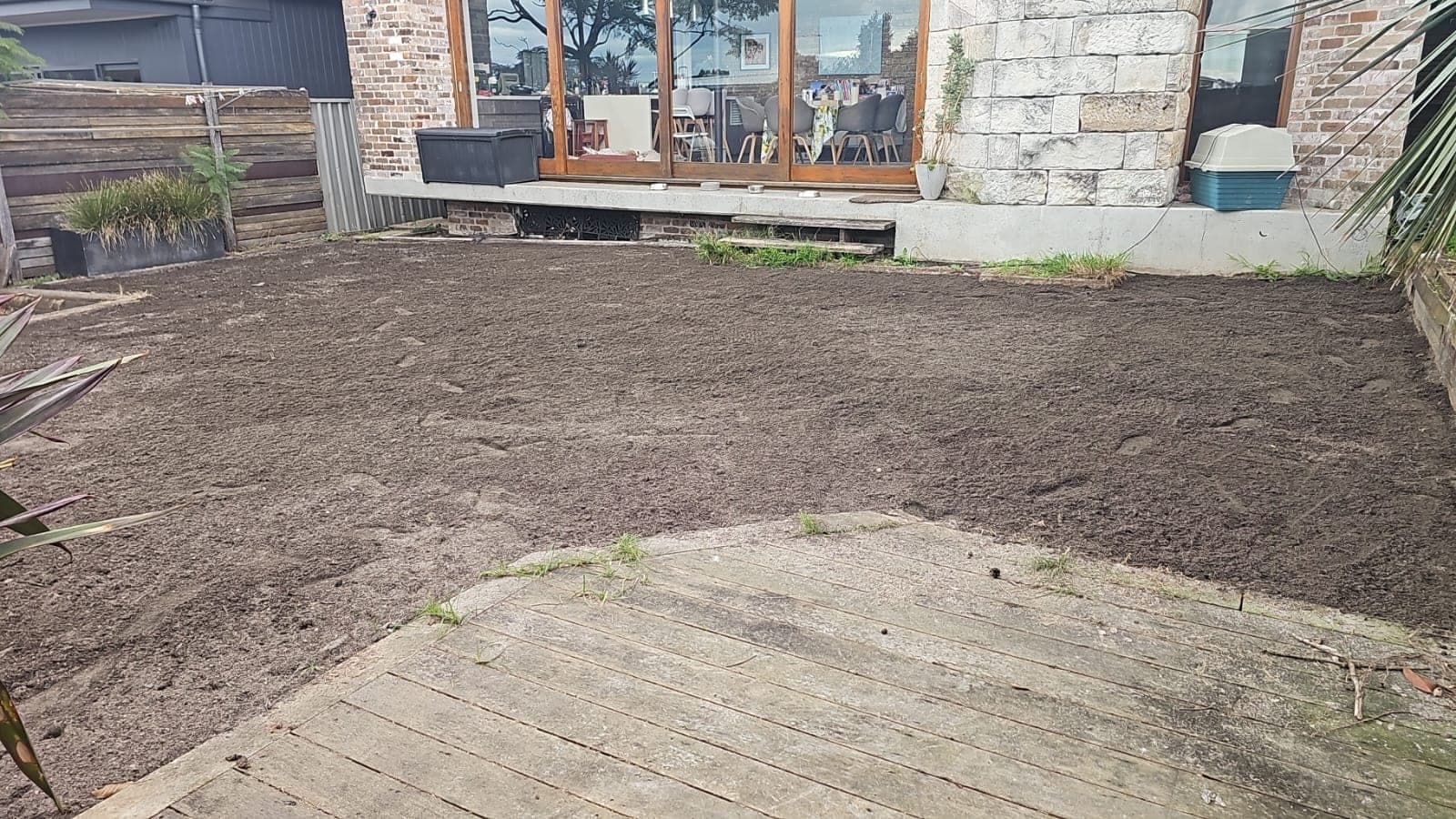 Final base preparation before Sir Walter grass installation